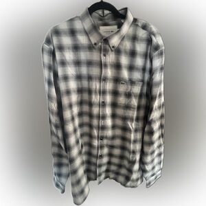 Lacoste Black and Gray Casual Button Down Shirt